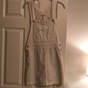 Alexa Chung for AG white denim overall dress
